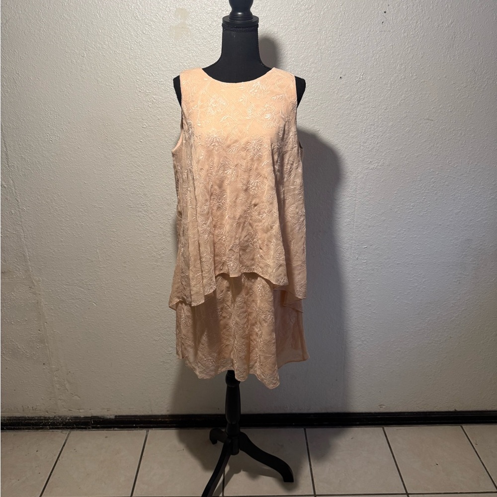 Elegant Peach Layered Dress